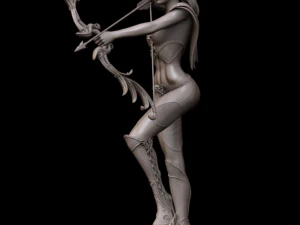 female elf archer 3d print and high poly 3D Print Model