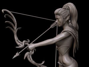 female elf archer 3d print and high poly 3D Baskı Modeli