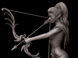 female elf archer 3d print and high poly 3D Print Model