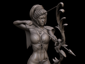 female elf archer 3d print and high poly 3D Baskı Modeli