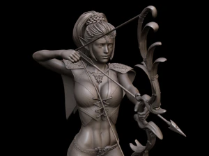 female elf archer 3d print and high poly 3D Print Model