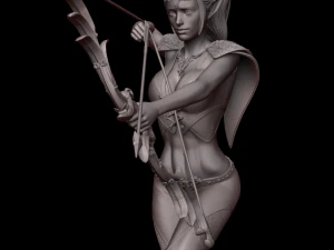 female elf archer 3d print and high poly 3D Print Model