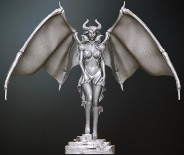 demon woman for 3d print and high poly Modelo de Impressão 3D .c4d .max .obj .3ds .fbx .stl .blend