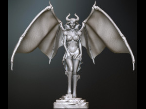 demon woman for 3d print and high poly Model do druku 3D