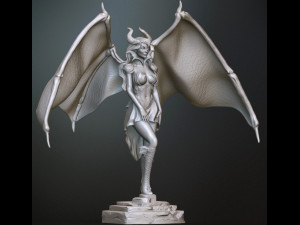 demon woman for 3d print and high poly Modelo de Impressão 3D