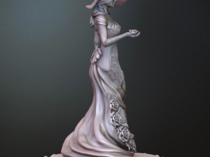woman with roses for 3d print and high poly 3D Print Model