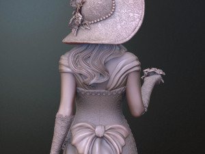 woman with roses for 3d print and high poly 3D Print Model