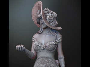 woman with roses for 3d print and high poly 3D Print Model