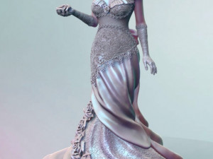 woman with roses for 3d print and high poly 3D Print Model