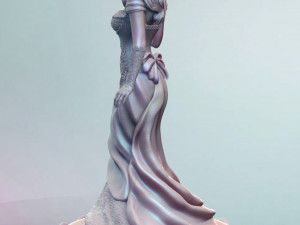 woman with roses for 3d print and high poly 3D Print Model