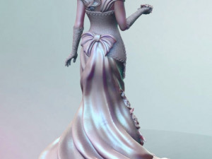 woman with roses for 3d print and high poly 3D Print Model