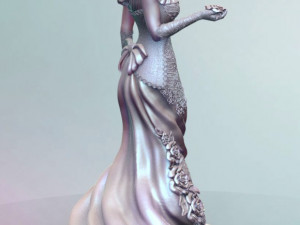 woman with roses for 3d print and high poly 3D Print Model