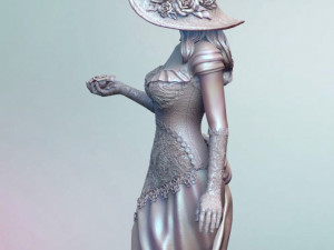 woman with roses for 3d print and high poly 3D Print Model