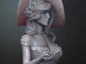 woman with roses for 3d print and high poly 3D Print Model