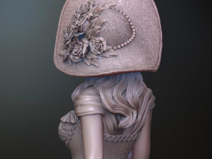 woman with roses for 3d print and high poly 3D Print Model