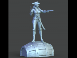 female pirate 3d print model 3D-Druckmodell