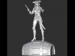 female pirate 3d print model 3D-Druckmodell