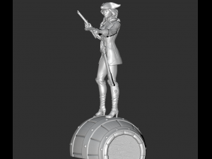 female pirate 3d print model 3D-Druckmodell