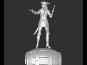 female pirate 3d print model 3D-Druckmodell