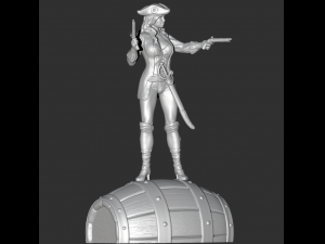 female pirate 3d print model 3D-Druckmodell