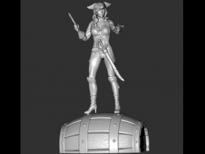 female pirate 3d print model 3D-Druckmodell