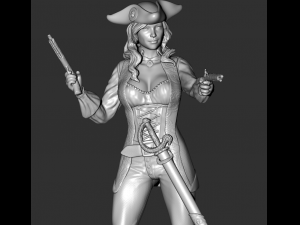 female pirate 3d print model 3D-Druckmodell