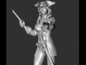 female pirate 3d print model 3D-Druckmodell