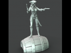 female pirate 3d print model 3D-Druckmodell