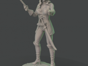 female pirate 3d print model 3D-Druckmodell