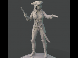 female pirate 3d print model 3D-Druckmodell