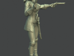 female pirate 3d print model 3D-Druckmodell