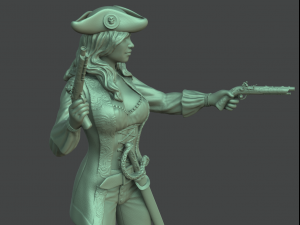 female pirate 3d print model 3D-Druckmodell