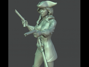 female pirate 3d print model 3D-Druckmodell