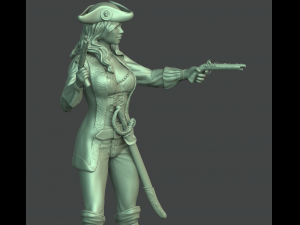 female pirate 3d print model 3D-Druckmodell