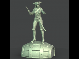 female pirate 3d print model 3D-Druckmodell