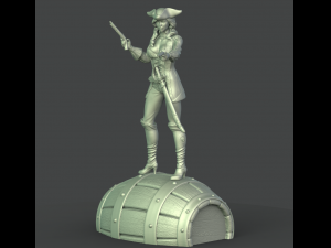 female pirate 3d print model 3D-Druckmodell