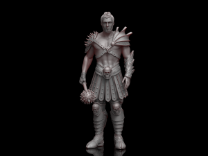 warrior with a mace 3d print and high poly Modelo de Impressão 3D