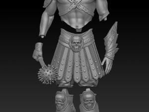 warrior with a mace 3d print and high poly Modelo de Impressão 3D