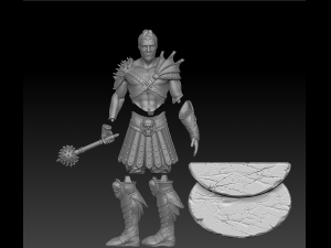 warrior with a mace 3d print and high poly Modelo de Impressão 3D