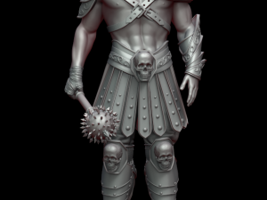 warrior with a mace 3d print and high poly Modelo de Impressão 3D