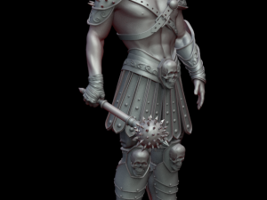 warrior with a mace 3d print and high poly Modelo de Impressão 3D