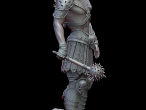 warrior with a mace 3d print and high poly Modelo de Impressão 3D