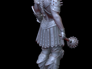 warrior with a mace 3d print and high poly Modelo de Impressão 3D