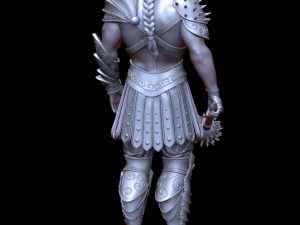 warrior with a mace 3d print and high poly Modelo de Impressão 3D