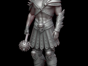 warrior with a mace 3d print and high poly Modelo de Impressão 3D