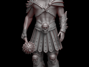 warrior with a mace 3d print and high poly Modelo de Impressão 3D