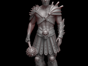 warrior with a mace 3d print and high poly Modelo de Impressão 3D