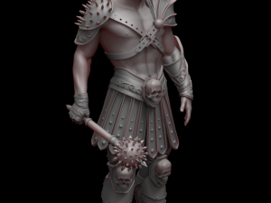 warrior with a mace 3d print and high poly Modelo de Impressão 3D