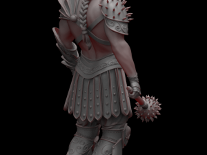 warrior with a mace 3d print and high poly Modelo de Impressão 3D