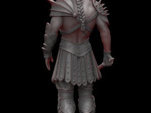 warrior with a mace 3d print and high poly Modelo de Impressão 3D